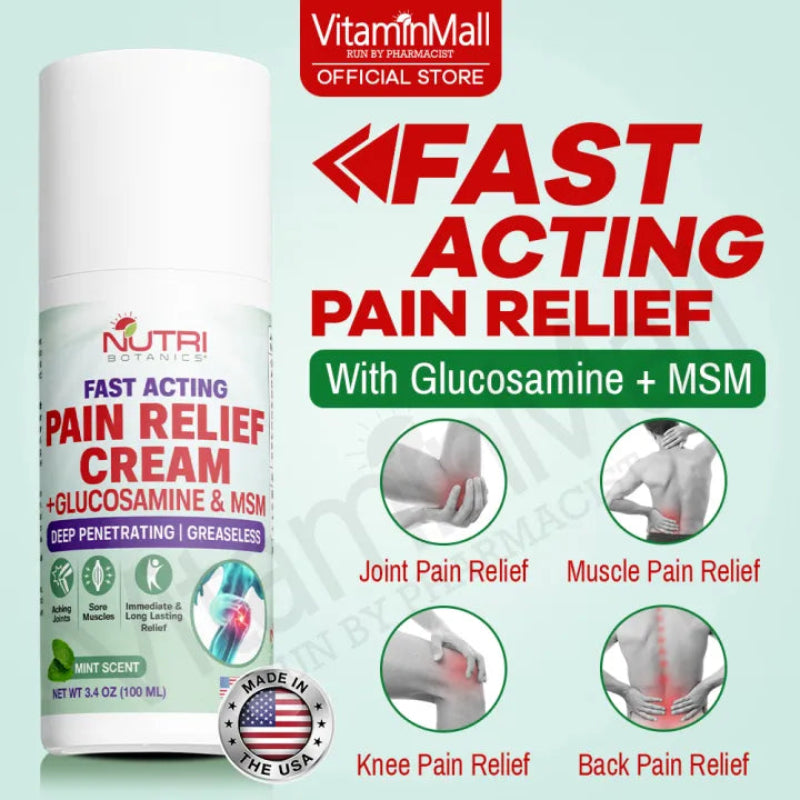 💪⚡ FAST ACTING PAIN RELIEF CREAM – GLUCOSAMINE & MSM SPRAY ⚡💪 ( BUY 1 GET 1 FREE )